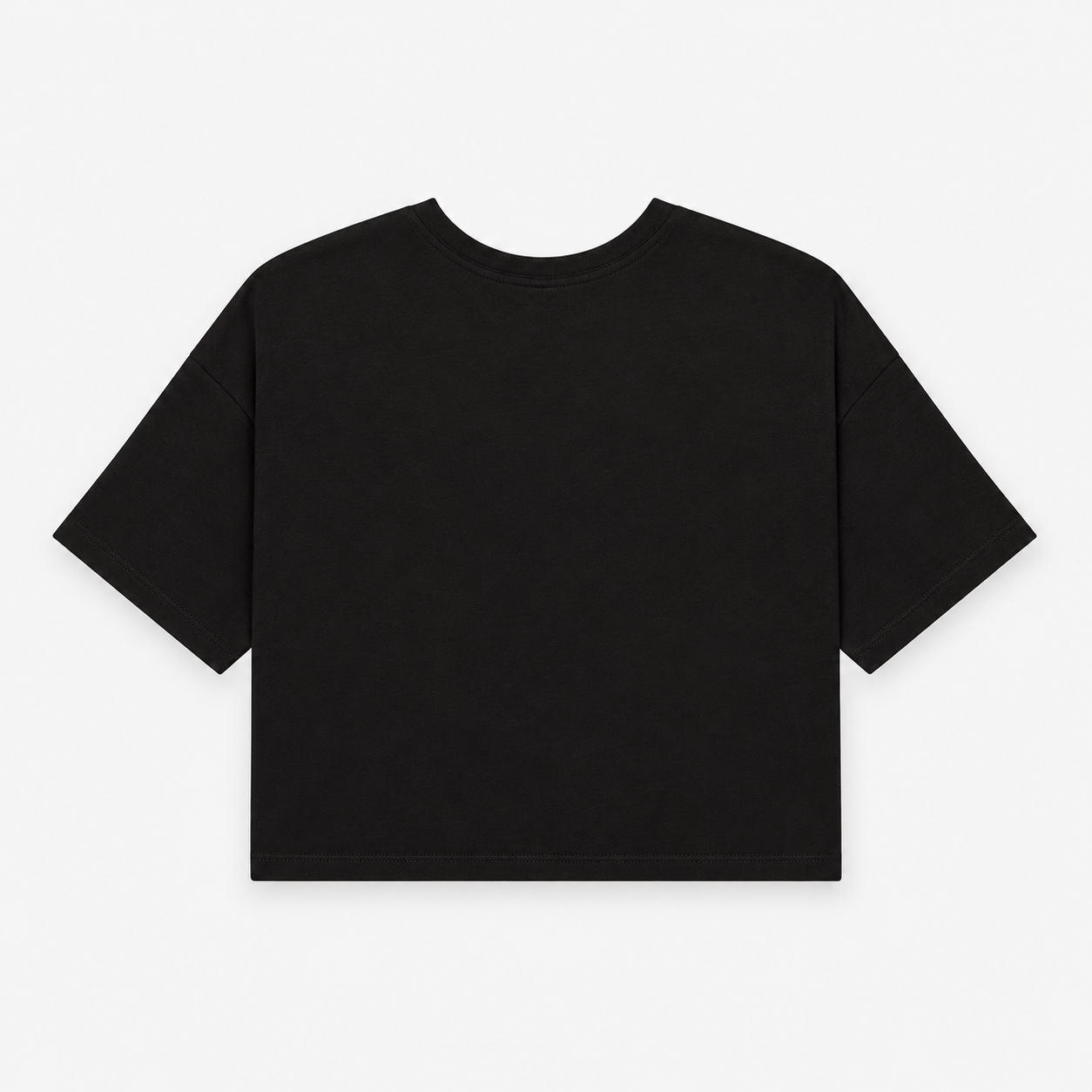 South of France Crop Tee, Black, back view