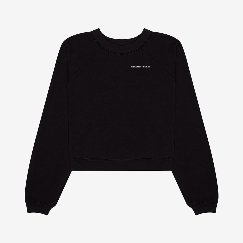 Content Maxxing Raglan Fleece, Black, front view